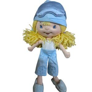 Strawberry Shortcake Doll With Yellow Yarn Hair & Blue Pajamas 2003 12"